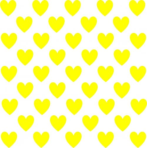 hearts yellow pattern