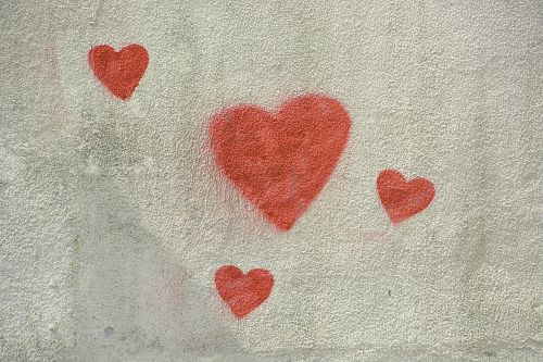 hearts wall facade