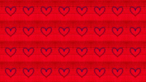 Hearts On Red Wall