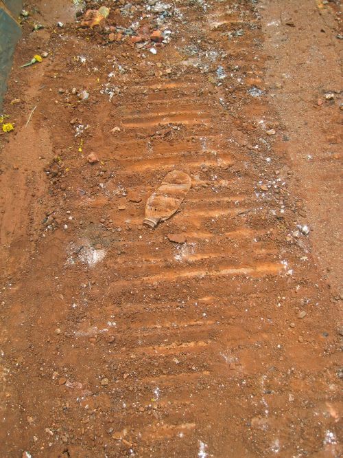Heavy Vehicle Tyre Track In Soil