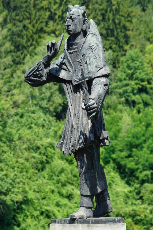holy nepomuk bridge saint bronze sculpture