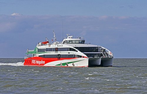 helgoland ferry  catamaran  north sea