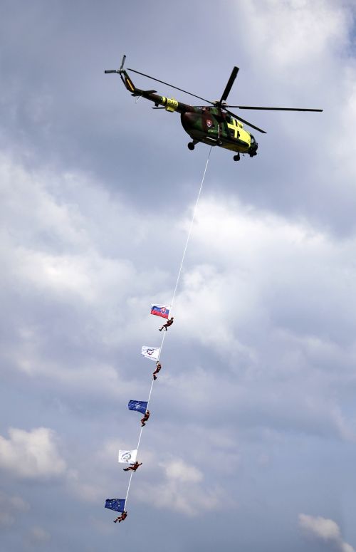 helicopter rope flags