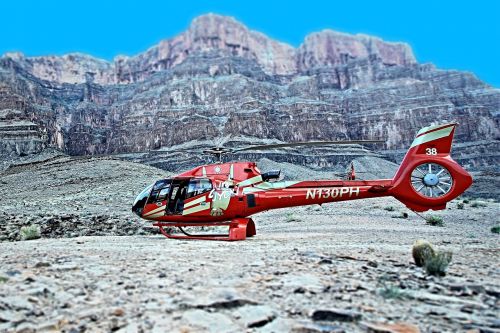 helicopter grand canyon rock