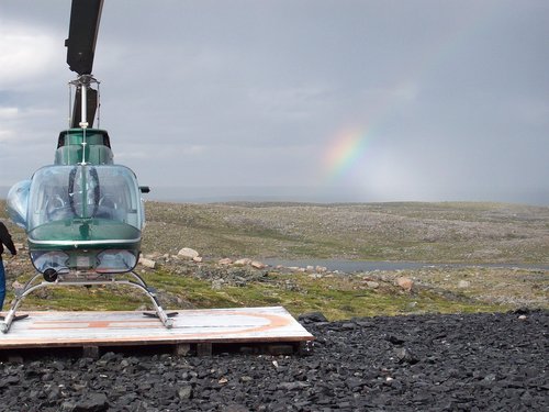 helicopter  rainbow  nunavut