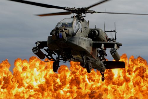 helicopter fire explosion