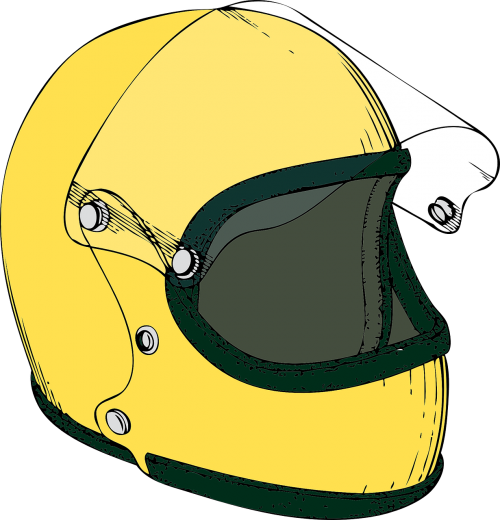 helmet motorcycle yellow