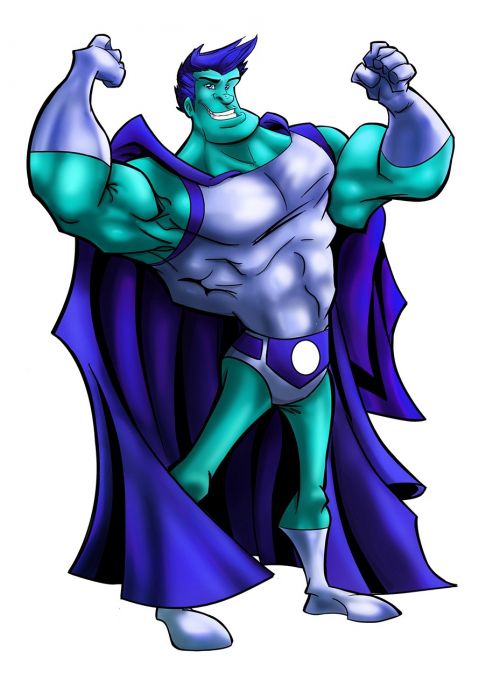 hero man blue