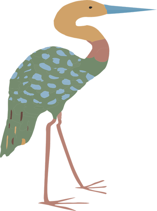 heron  crane  abstract