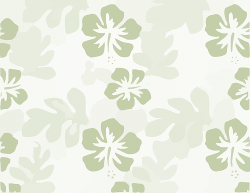 hibiscus green pattern