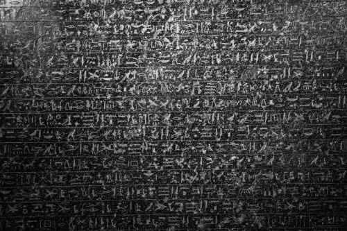 hieroglyph black and white dark