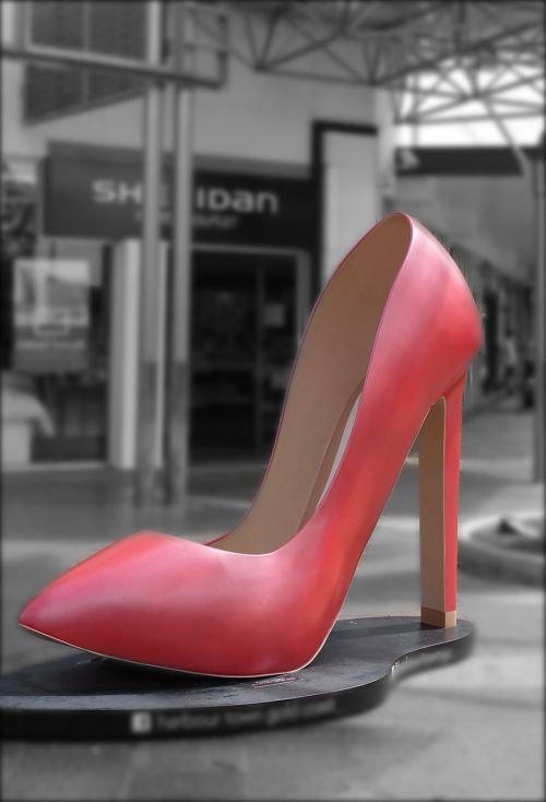 high heel shoe red