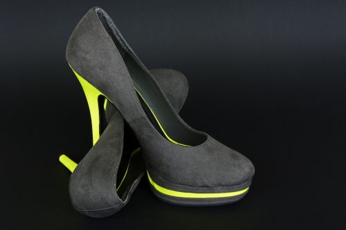 high heels shoes grey