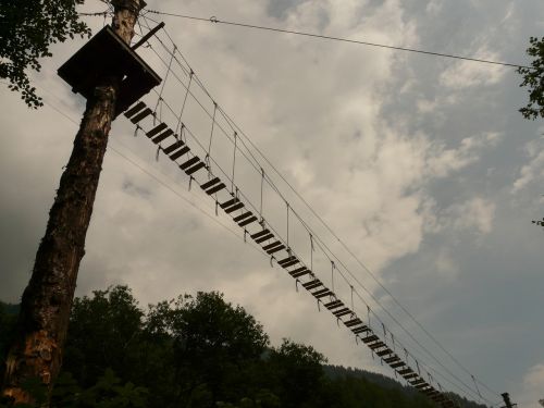 high ropes course bridge risk