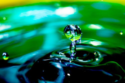 high speed drops of water abstract