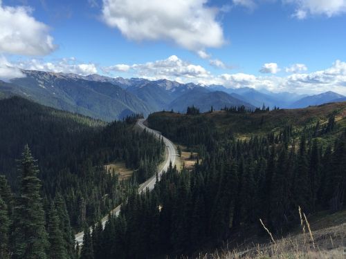 highway mountains trees