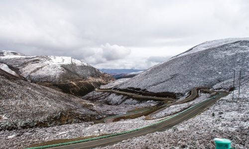 highway snow mountain the scenery