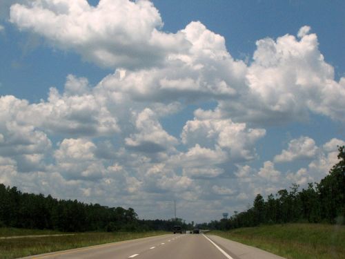 highway road clouds