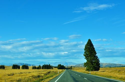 highway the scenery blue sky