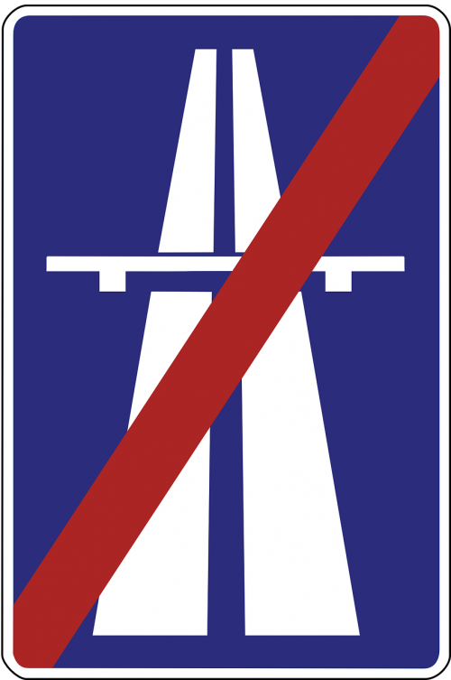 highway end road sign