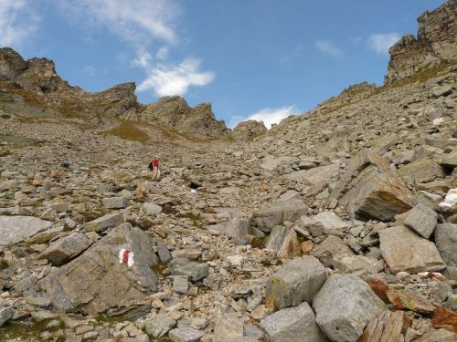 hike mountain rock