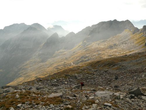 hike mountain rock