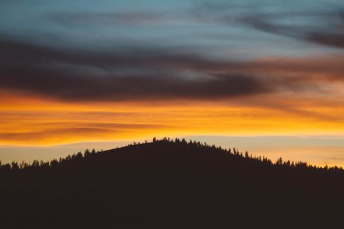 hill sunset silhouette