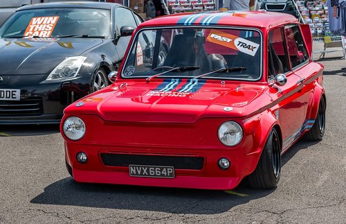 hillman imp  car  red