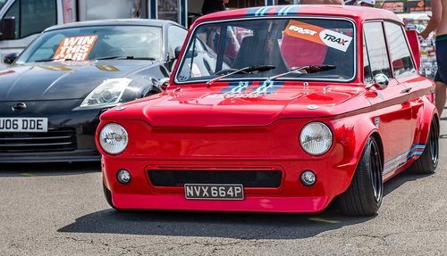 hillman imp  car  red