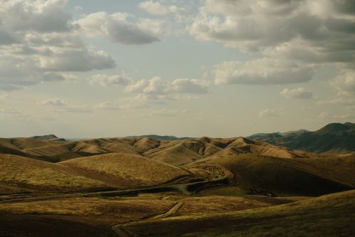 hills clouds view