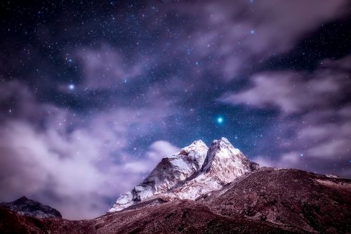 himalayas mountains sky