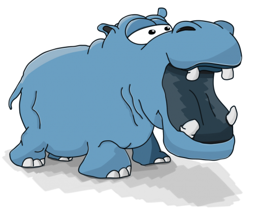 hippo cartoon cute