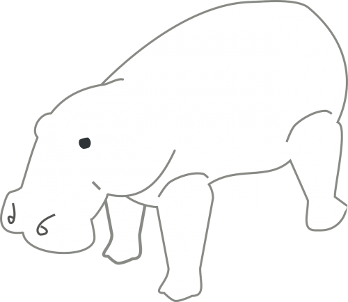 hippo animal outlines