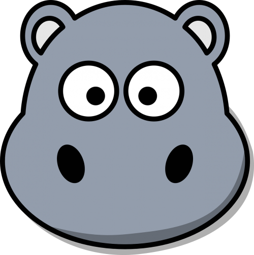 hippo head cartoon