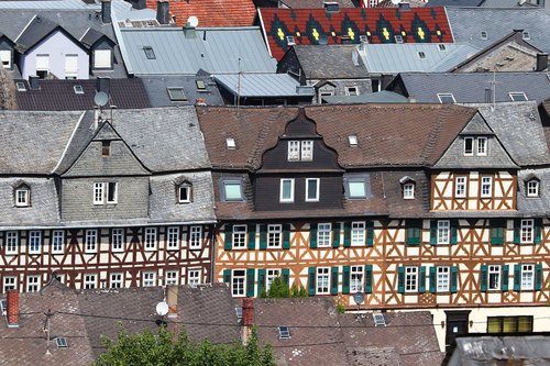 historic center  fachwerkhäuser  roofs