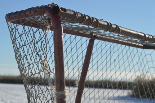 hockey net ice pond