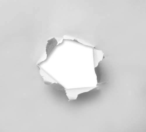 hole torn paper