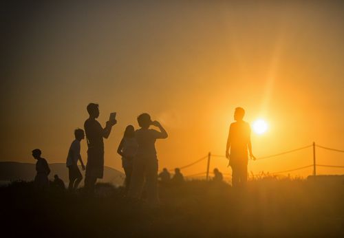 holiday silhouettes sunset