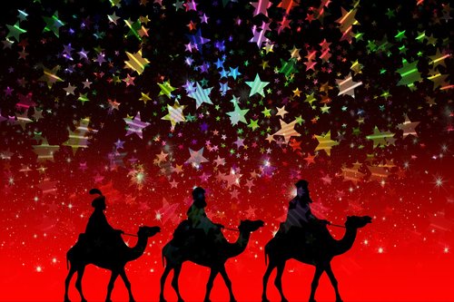 holy three kings  camels  ride
