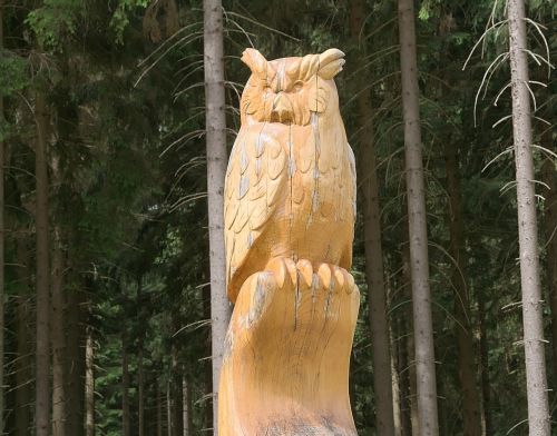holzfigur log owl
