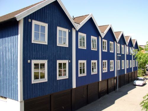 home terraced houses blue