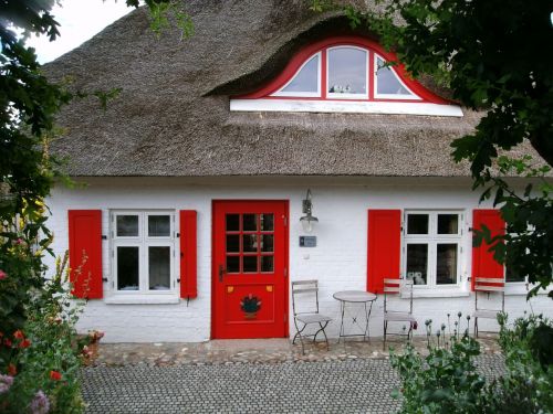 home thatched roof baltic sea