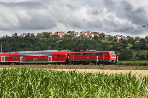 houses  train  sky