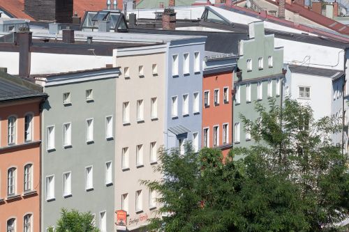 homes facades colorful