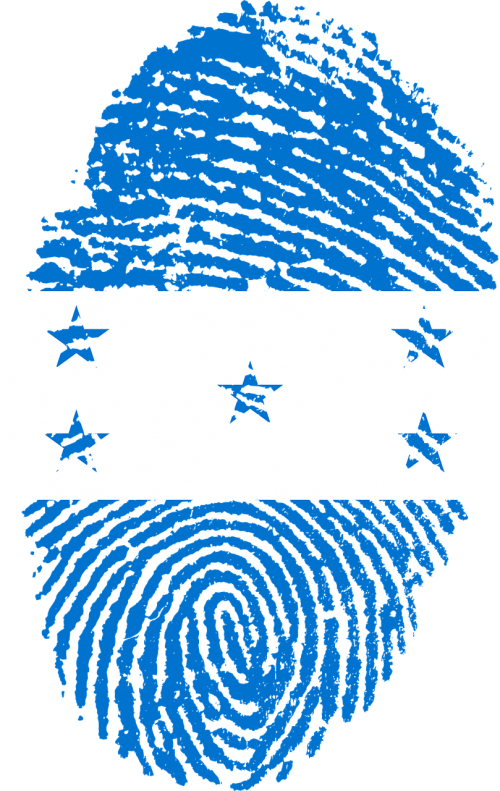 honduras flag fingerprint