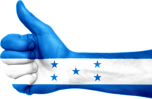 honduras flag hand