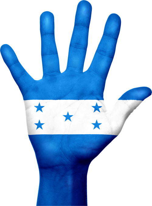 honduras flag hand