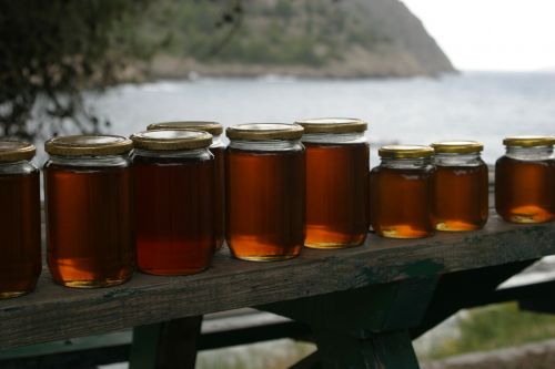 honey jars bench