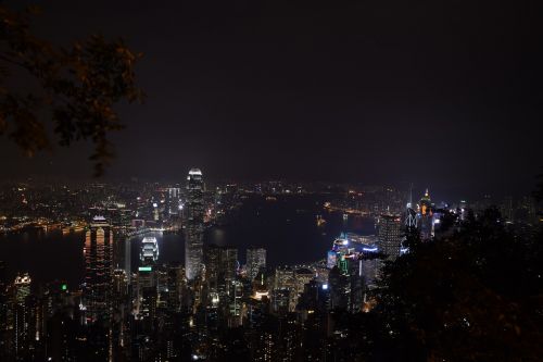 hong kong peak night