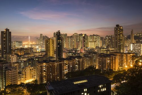 hong kong skyline night